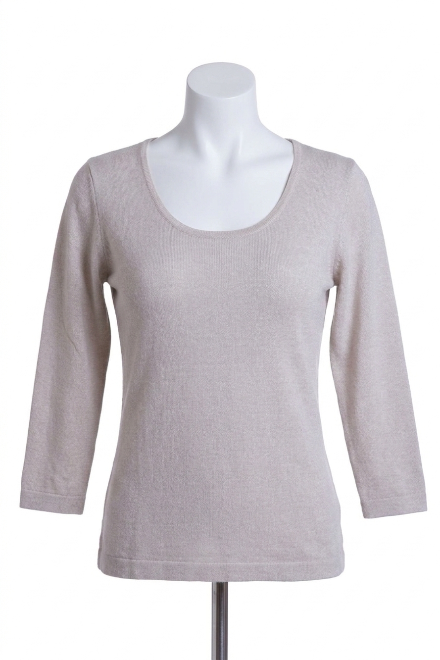 NEW ANGEL long sleeve scoop neck top in stone